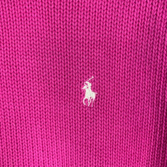 Ralph Lauren Polo Sport 100% Cotton Sweater M Pink Crew Neck Barbie Preppy Y2k - Picture 3 of 14